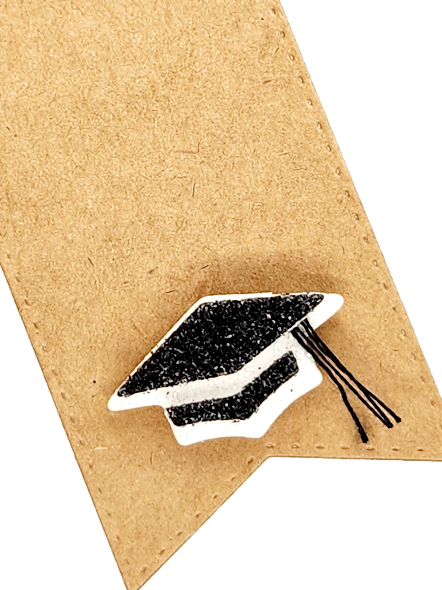 Graduation Favor Tag with Black Cap Elegant Party Accent