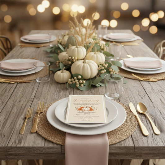 Editable Friendsgiving Invitation Template – Fall Pumpkin Floral Design | Digital Download