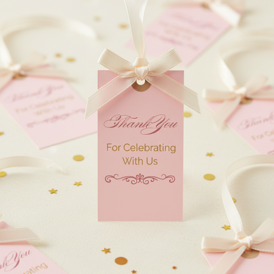 Printable Party Favor Tags – Blush & Gold | Instant Digital Download