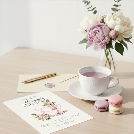 Tea Party Invitation — Editable Digital Template