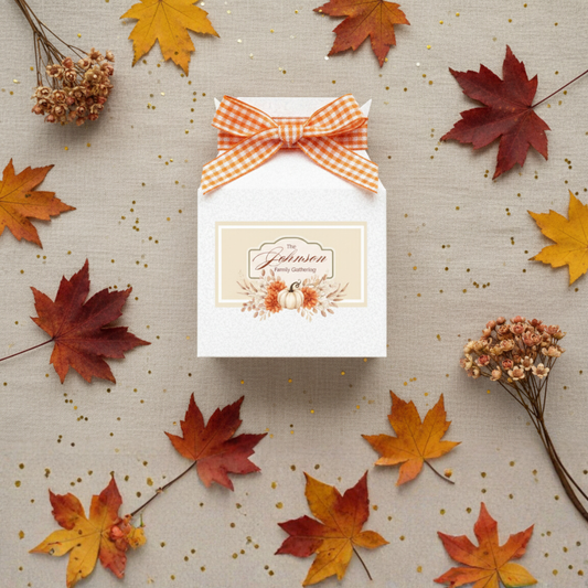 Printable Thanksgiving Favor Box Template | Editable Pumpkin Floral Treat Box | Digital Download