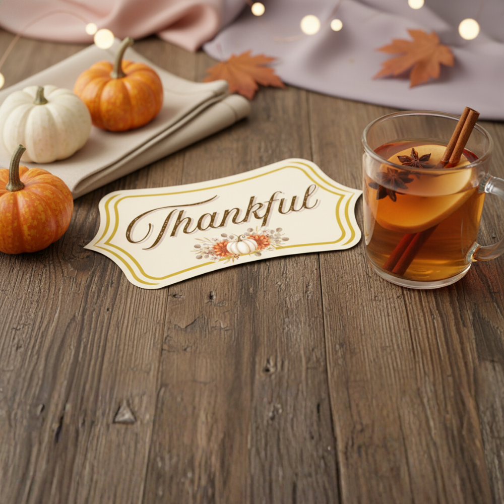 Editable Thanksgiving Table Sign & Centerpiece Stick Templates | “Thankful” Printable Decorations