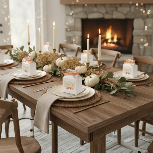 Printable Thanksgiving Favor Box Template | Editable Pumpkin Floral Treat Box | Digital Download