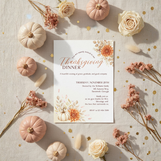 Thanksgiving Dinner Invitation (Editable Digital Download)