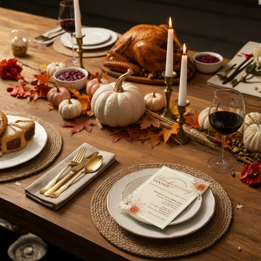 Editable Thanksgiving Dinner Invitation | Printable Fall Celebration Template