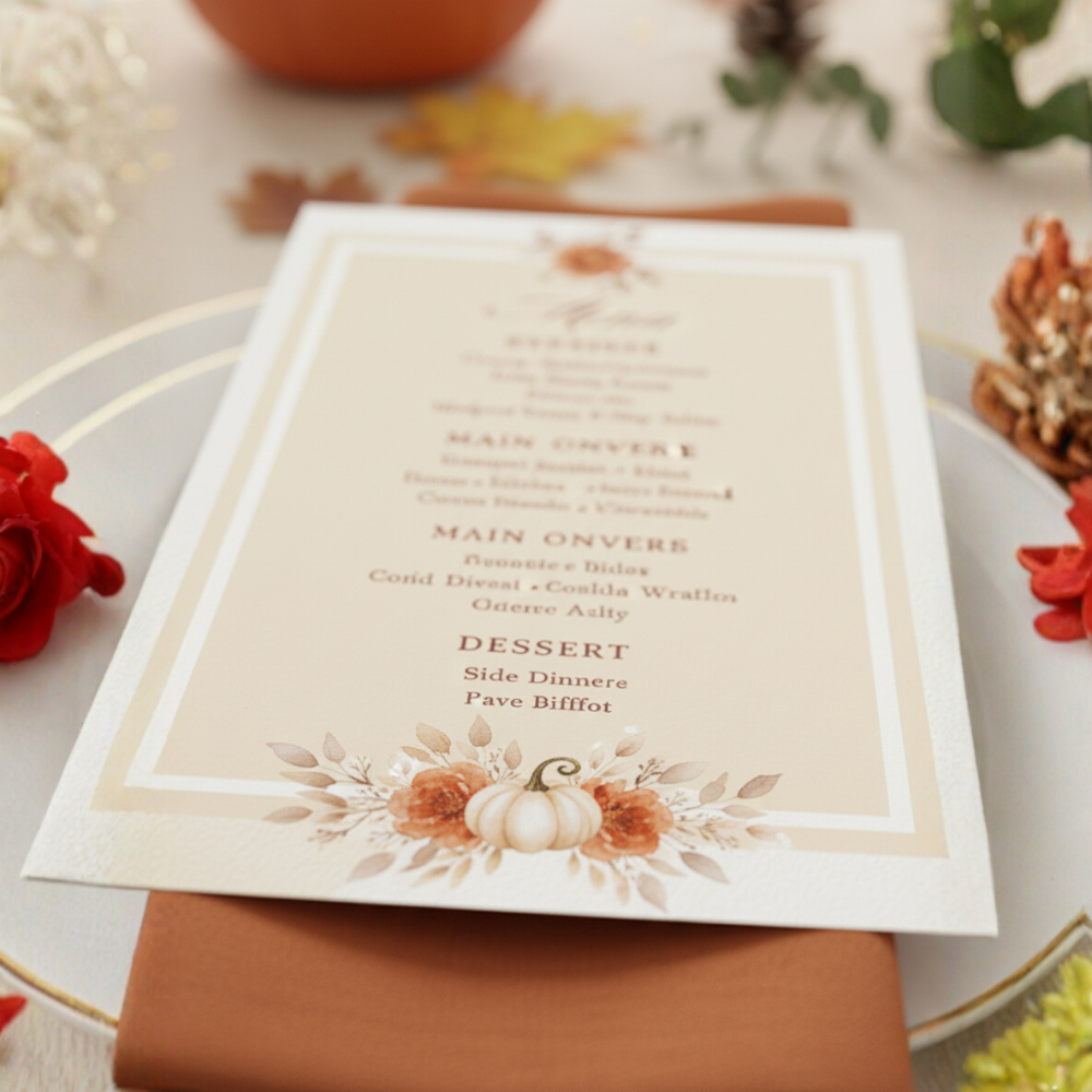 Editable Thanksgiving Menu Template