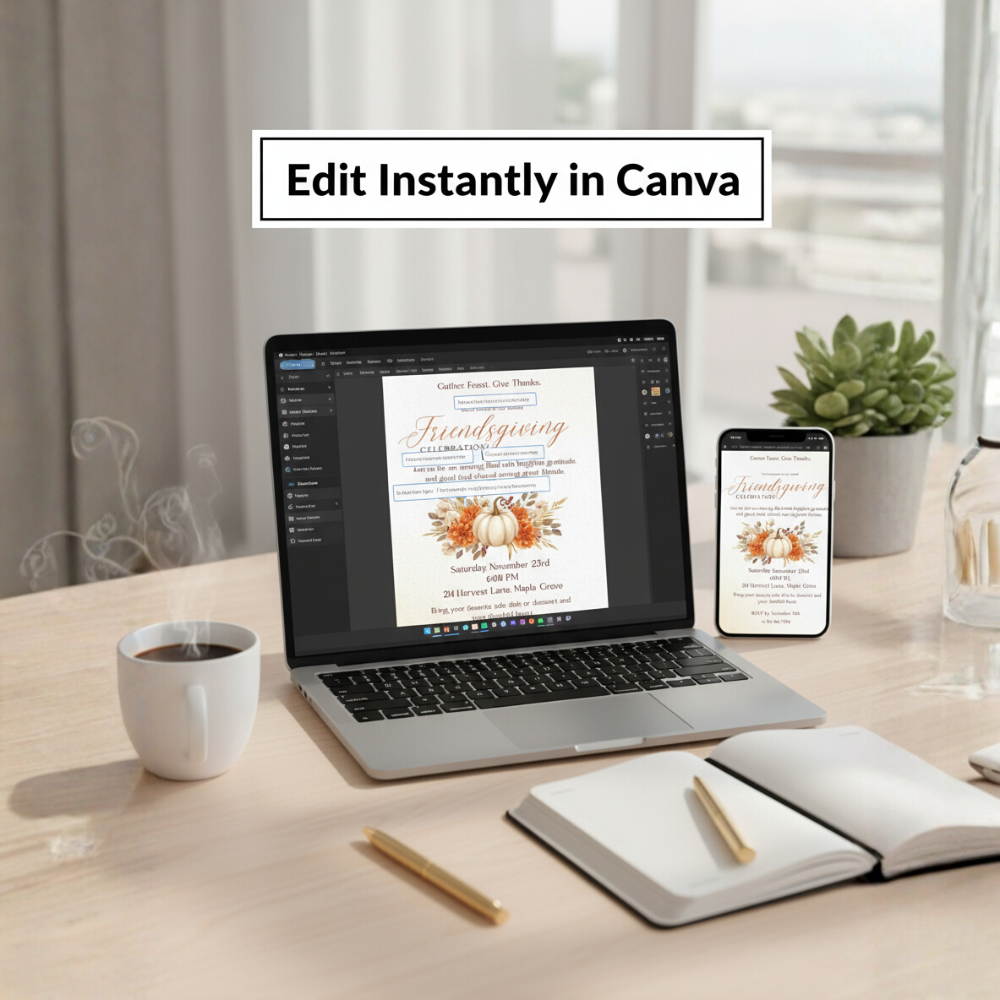 Editable Friendsgiving Invitation | Printable Fall Celebration Template