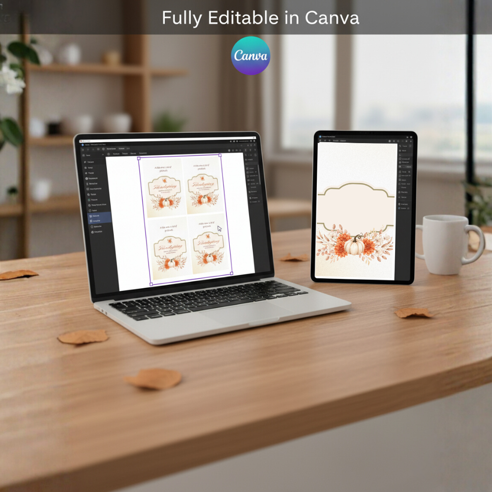 Thanksgiving & Friendsgiving Wine Label Templates