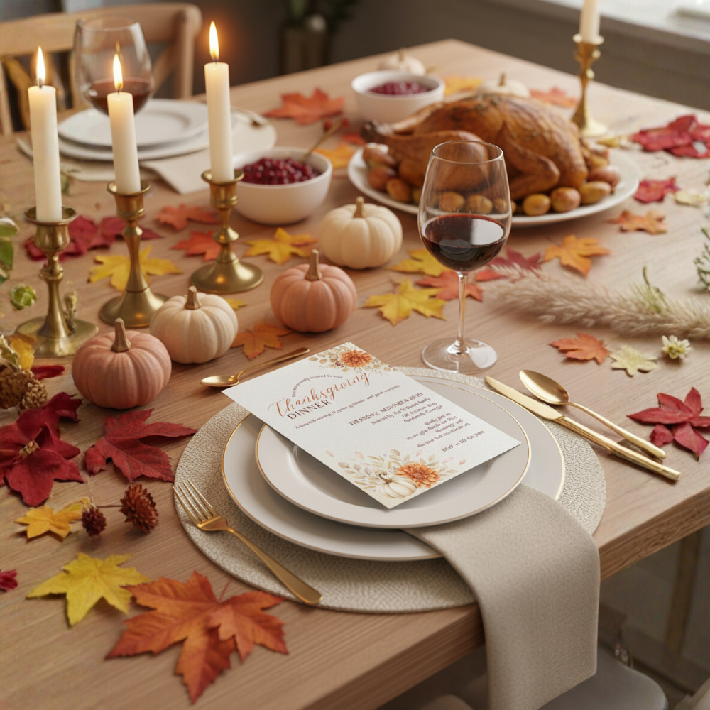 Thanksgiving Dinner Invitation (Editable Digital Download)