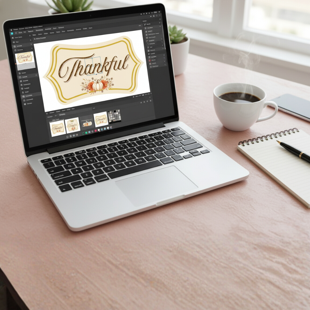 Editable Thanksgiving Table Sign & Centerpiece Stick Templates | “Thankful” Printable Decorations