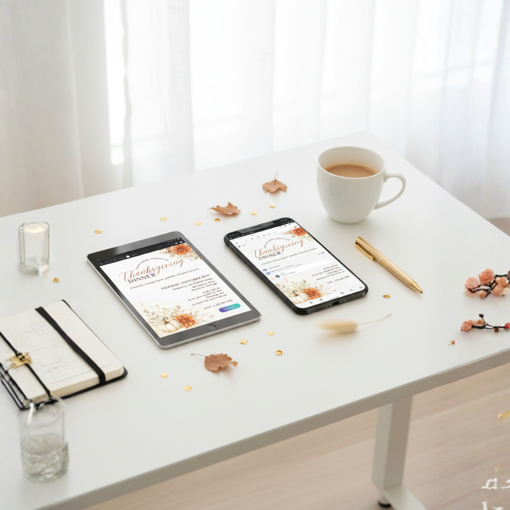 Thanksgiving Dinner Invitation (Editable Digital Download)