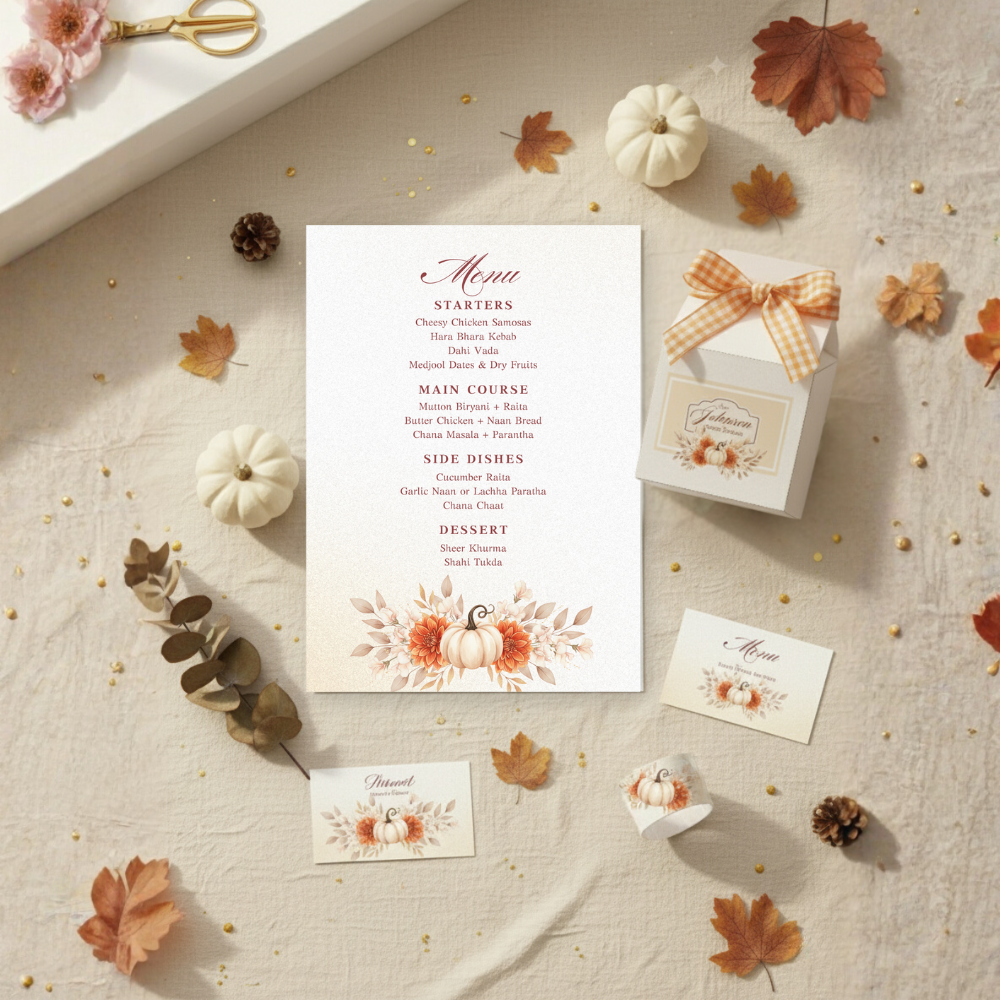 Editable Thanksgiving Menu Template (5x7 + 4x9 Sizes)
