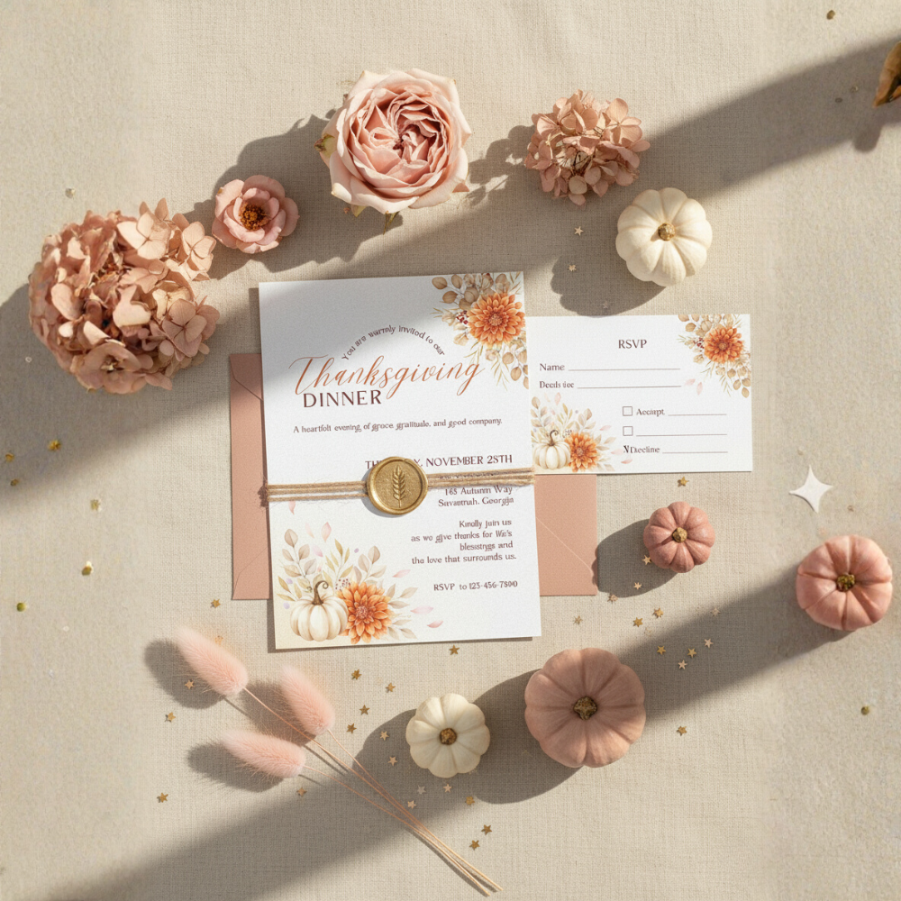 Thanksgiving Dinner Invitation (Editable Digital Download)