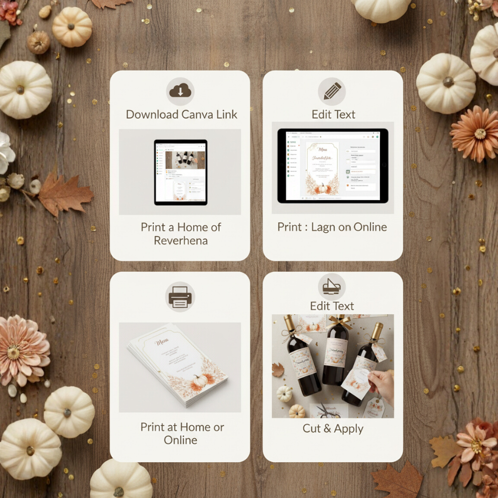 Thanksgiving & Friendsgiving Wine Label Templates