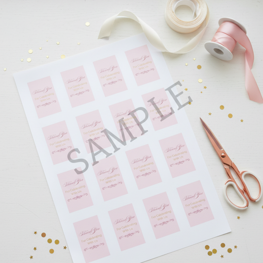 Printable Party Favor Tags – Blush & Gold | Instant Digital Download