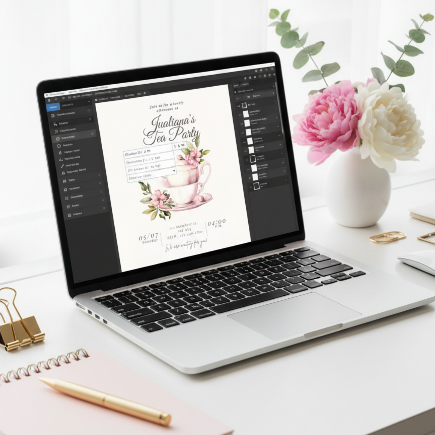 Tea Party Invitation — Editable Digital Template