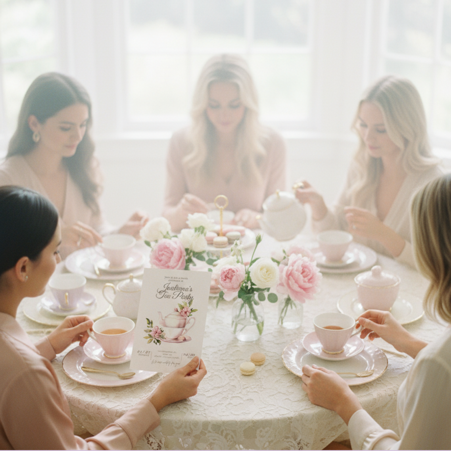 Tea Party Invitation — Editable Digital Template