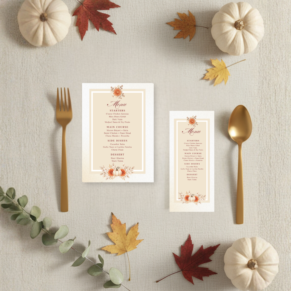 Editable Thanksgiving Menu Template